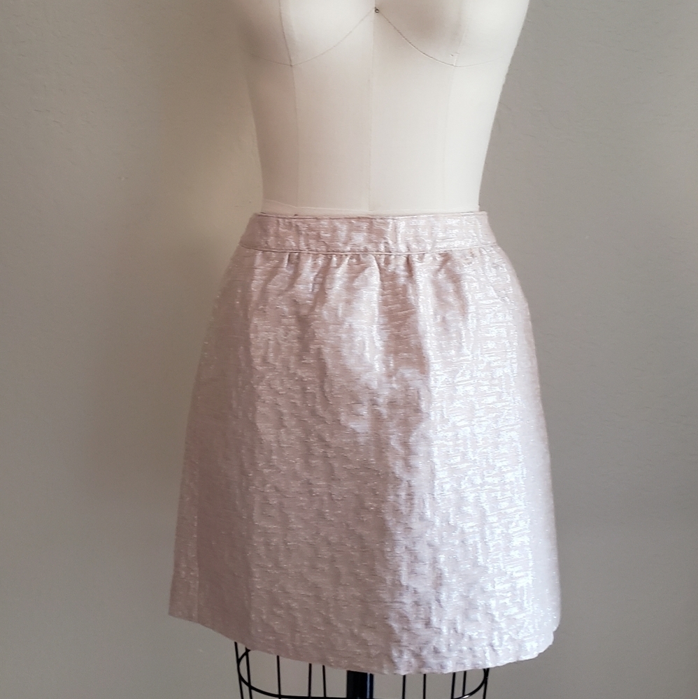 LOFT Pink and Silver Mini Skirt